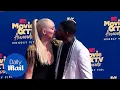 Lindsay Vonn and PK Subban share a kiss on the MTV red carpet