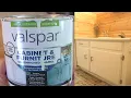 Refinishing Bathroom Vanity Using Valspar Cabinet Paint From Lowes