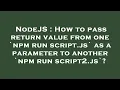 NodeJS How to pass return value from one npm run script js as a parameter to another npm run sc