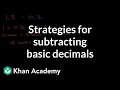 Strategies for subtracting basic decimals