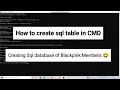 How to Create Table In SQL in Command Prompt DBMS