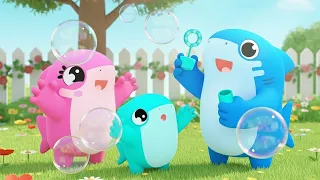 Sharks Play Outside with Bubbles! | Nursery Rhymes & Kids Songs | Shark Academy