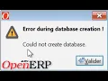 message d erreur OpenERP Error during database creation OpernERP Problem odoo