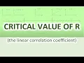 Linear Correlation Coefficient and Critical R