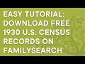 Quick genealogy tutorial Find 1930 census records for FREE on FamilySearch with examples