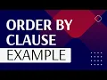 ORDER BY Clause example Oracle SQL fundamentals
