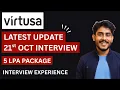 Virtusa Interview Experience 2025 Virtusa Hyderabad Virtusa Technical Interview Virtusa Update