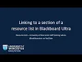 Linking to a section of a Resource List in Blackboard Ultra