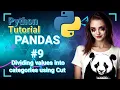Python Data Science Tutorial PANDAS Dividing values into categories using Cut on DataFrames