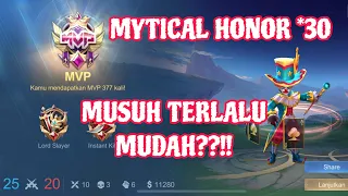 MYTICAL HONOR BINTANG 30 SOLO RANK!!! MUSUH GG
