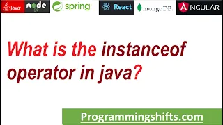 what is the instanceof operator in java