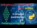 Pattern printing 45 Numbers - 21 pattern printing in python tutorial python full course