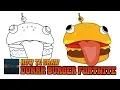 How to Draw Durr Burger Fortnite easy Step by Step for kids Durrr Burger Drawing Tutorial
