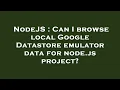 NodeJS Can I browse local Google Datastore emulator data for node js project
