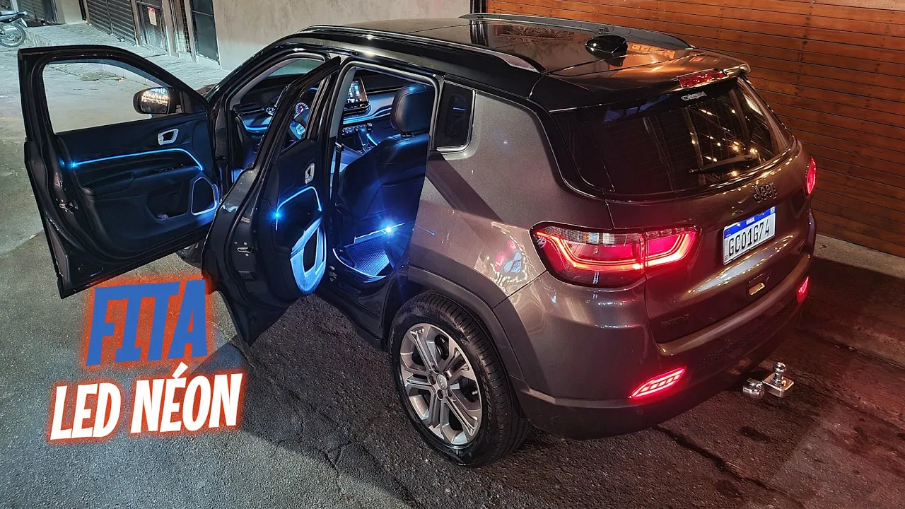 Jeep Compass Longitude 2023 Fibra Ótica Led Painel/Portas/Console + Fita Led Assoalho
