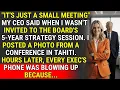 My CEO Called It Just a Small Meeting - Then I Posted That Photo