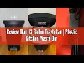 Review Glad 13 Gallon Trash Can Plastic Kitchen Waste Bin with Odor Protection of Lid Hands Free