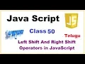 Leftshift and RightShift Operators in JavaScript Operators inJavaScript VLRTraining Class50