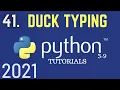 Python 3 9 Tutorials Duck Typing In Python Types Of Polymorphism Polymorphism Python Beginners
