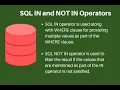 SQl - IN and NOT IN keywords