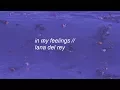 Download Lagu in my feelings || lana del rey lyrics