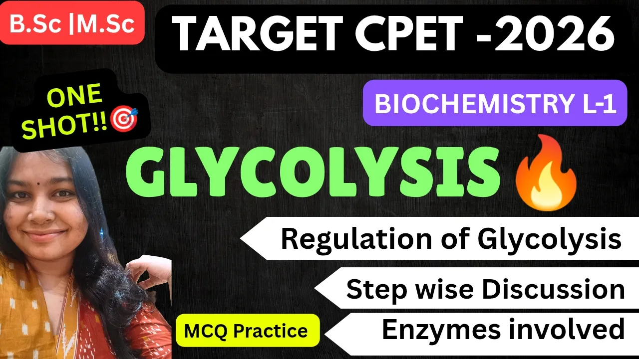 GLYCOLYSIS ONE SHOT🎯🔥 Biochemistry L-1|CPET-2026