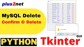 Tkinter GUI to display MySQL table records and on selection delete record after user confirmation