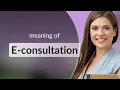 Understanding E-Consultation A Guide for English Learners