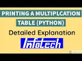 Program to Print a Multiplication Table in Python Infotech Computer Centre KURNOOL EASILY