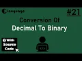 Conversion of Decimal to Binary In C