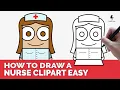 HOW TO DRAW A NURSE CLIPART EASY