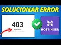 How to Fix the 403 Forbidden Error on Hostinger 2026