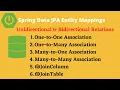 Spring Data JPA Entity mappings One-to-One One-to-Many Many-to-One Many-to-Many mappings