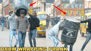 Download DRUM WRAPPING PEOPLE PRANK PART 1! || PRANK IN INDIA || MOUZ PRANK MP3