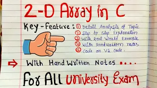 2-D Array in C C Programming Tutorial Code Hacker