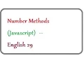 Number Methods in Javascript -