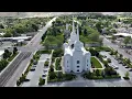 Brigham City Utah Temple - 4k Aerial View