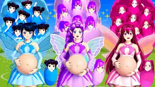 HUNTRIX FAIRY GIVE BIRTH TO 1,000 BABIES KPOP DEMON HUNTERS 💙💜💖 SAKURA School Simulator 