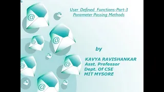CPS Session-25 Module-4 User Defined Functions-part 3 Parameter Passing Methods