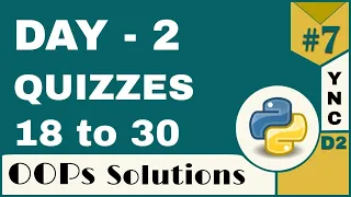 Infytq Object Oriented Programming Using Python Day 2 Quizzes YouthNationCoders