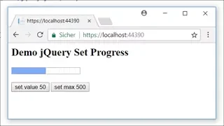 jQuery set Progress Value and Max Value in a Progressbar