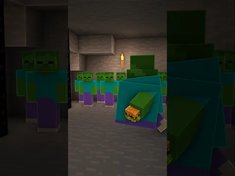 Estoy usando 100 zombis para terminar mi supervivencia en Minecraft #minecraftshorts #minecraft
