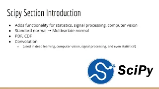 Scipy Section Intro Deep Learning Prerequisites The Numpy Stack in Python V2
