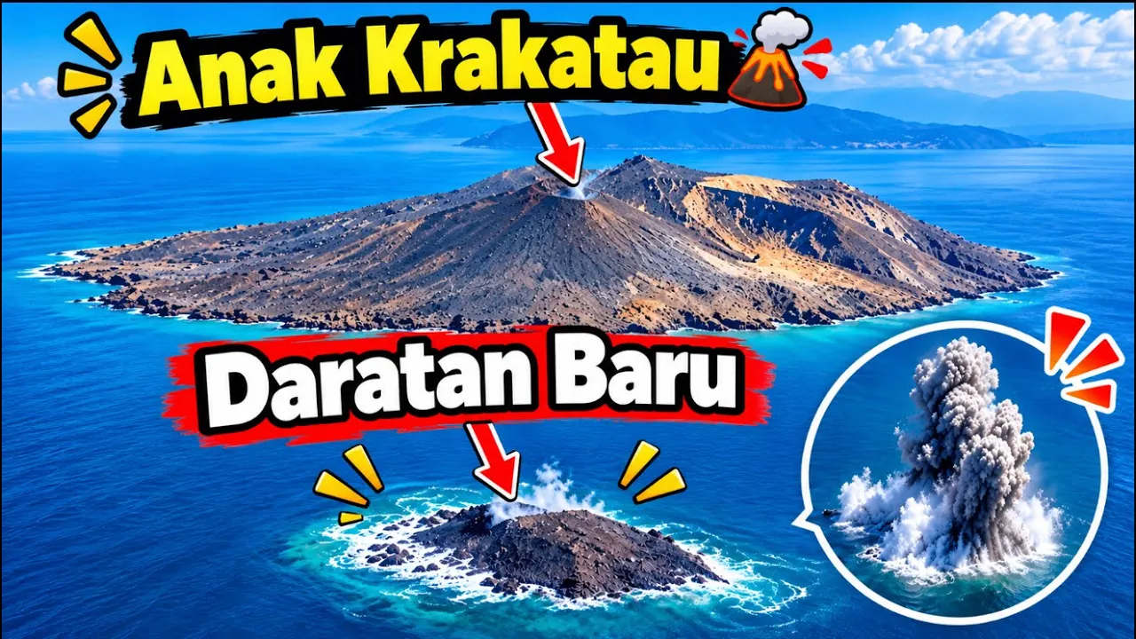 Daratan Baru muncul di dekat Gunu Anak Krakatau