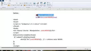 OUTERWIDTH METHOD IN JQUERY DEMO