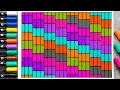 Vibrant Color Block Patterns Relieving Stress with Markers