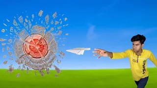Can a paper plane break glass (kanch) plate