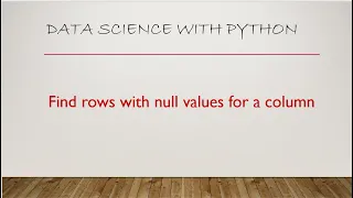 Extract null values in a pandas dataframe