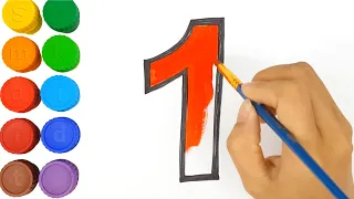 Drawing and coloring 1to10 and learning Count numbers 1to10 How to draw numbers