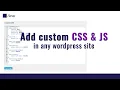Add custom CSS and JS to any wordpress site